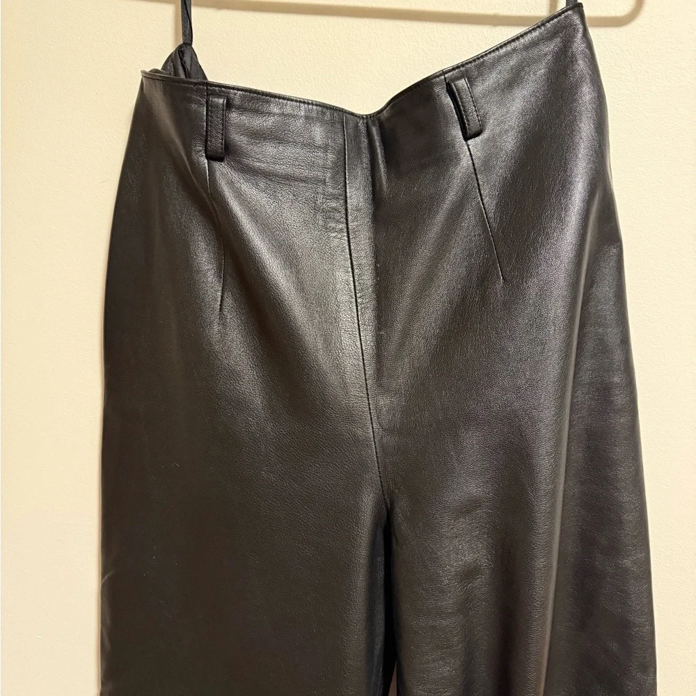 Vintage Black Leather Pants - Picture 8 of 12